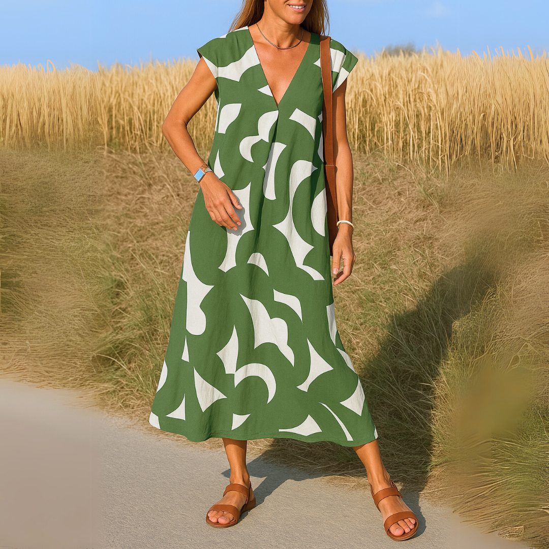 Laura™ — Luchtige Maxi Jurk met Unieke Print