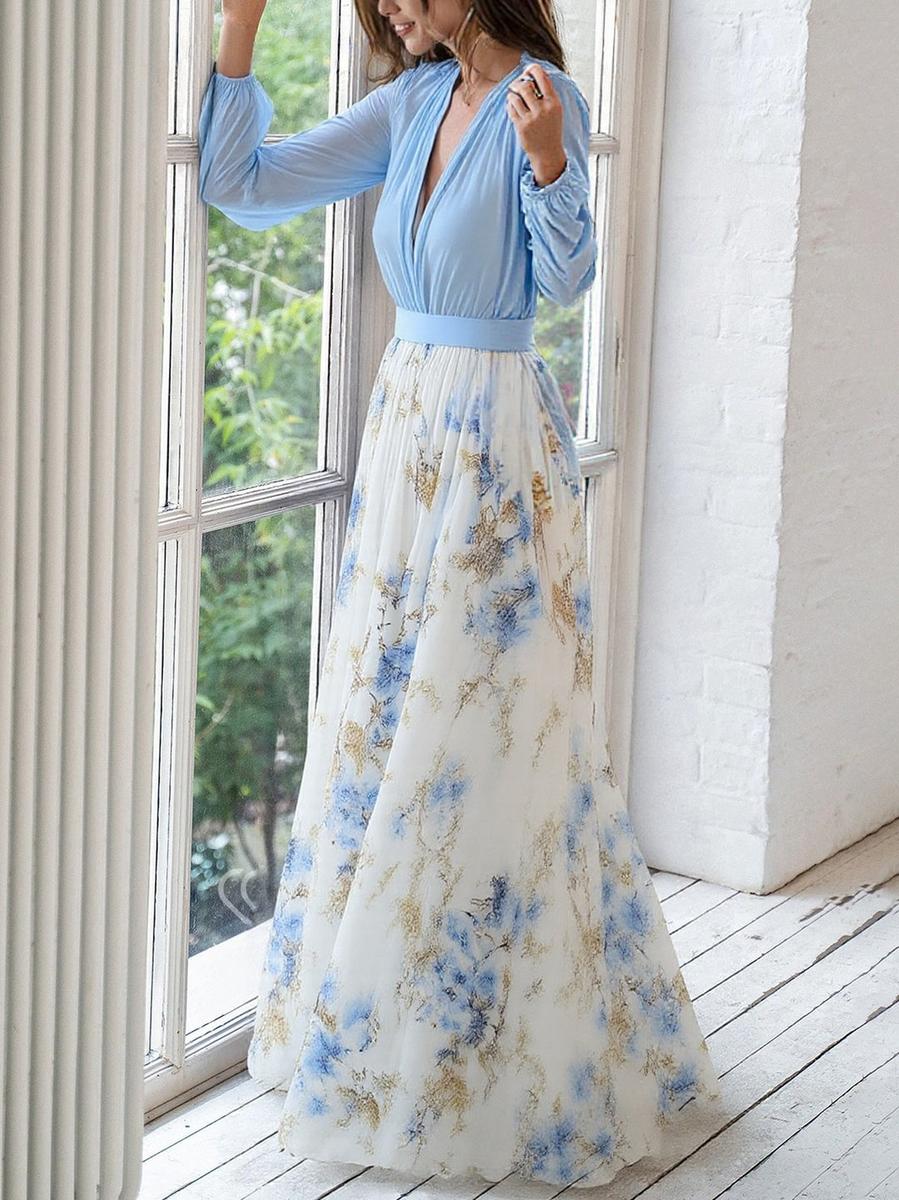 Dolores™ — Lange Jurk met Bloemenprint