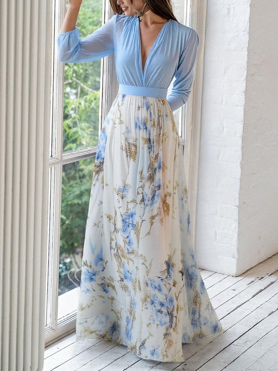 Dolores™ — Lange Jurk met Bloemenprint