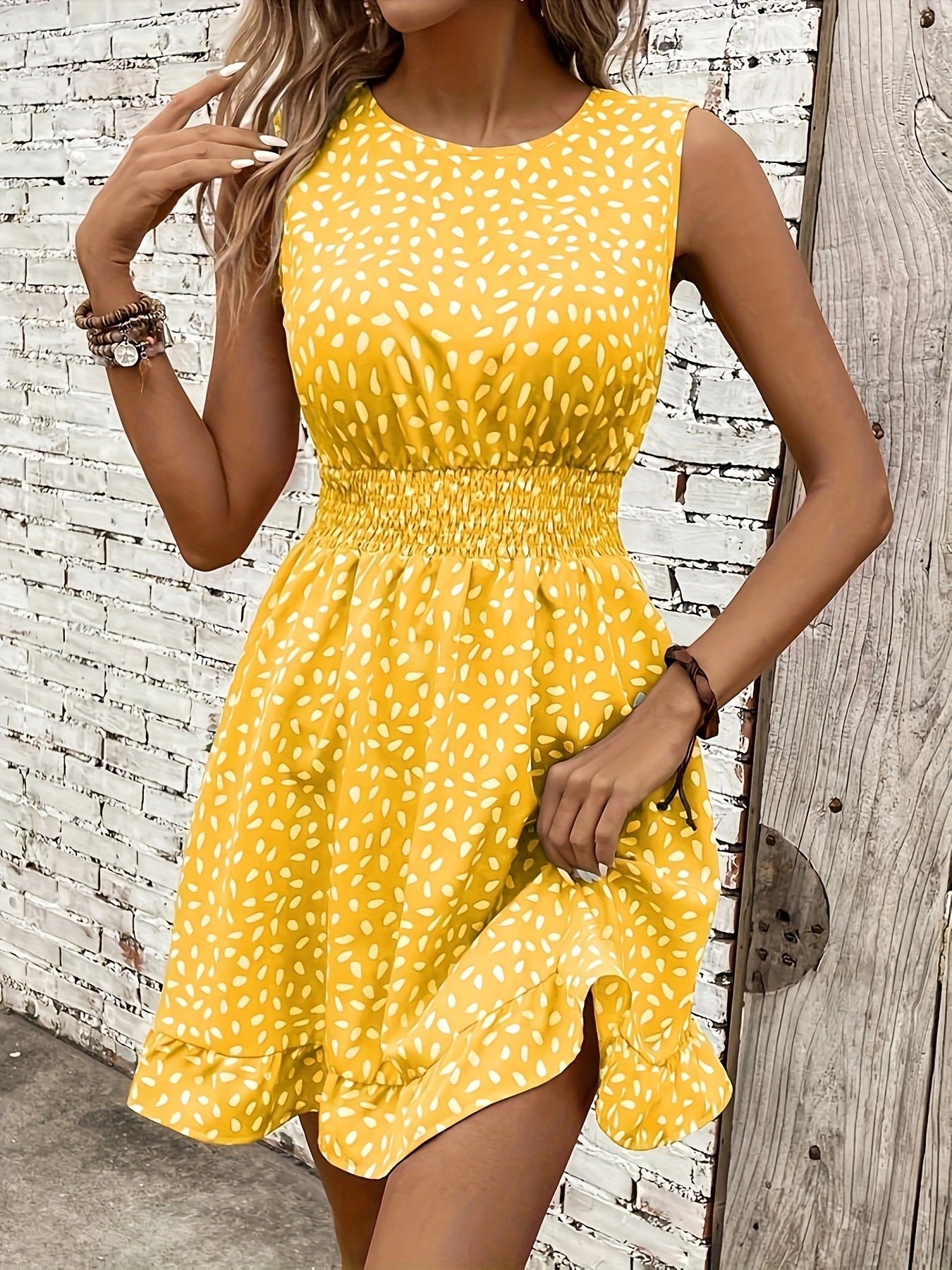 Ariane™ — Elegante Jurk met Volants en Print