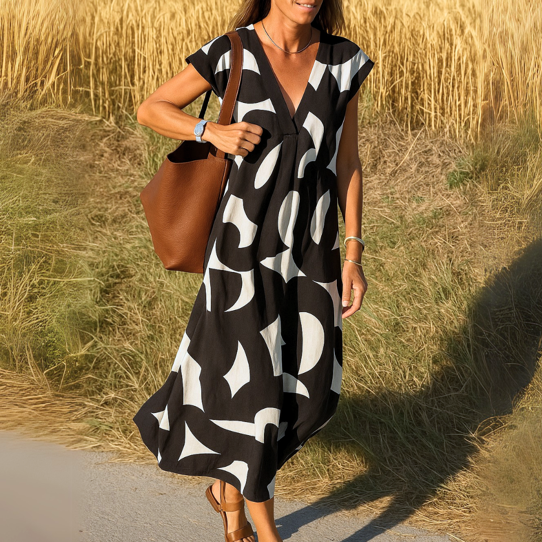 Laura™ — Luchtige Maxi Jurk met Unieke Print