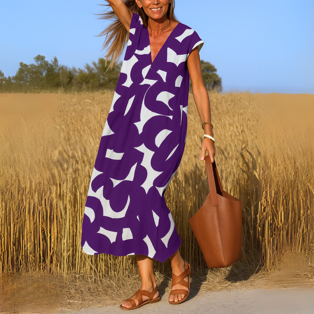 Laura™ — Luchtige Maxi Jurk met Unieke Print