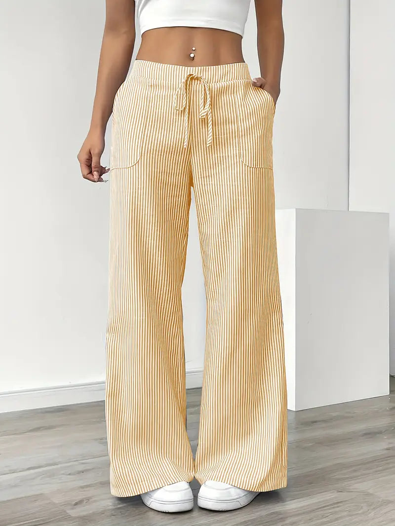 Célia™ — Elegante Gestreepte Pantalon met Pockets: