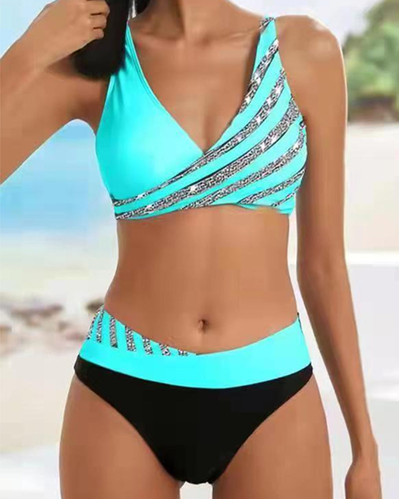 Mona™ — Bikini met Print in Warme Tinten