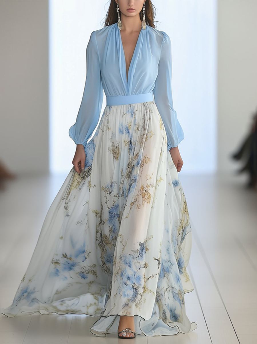 Dolores™ — Lange Jurk met Bloemenprint
