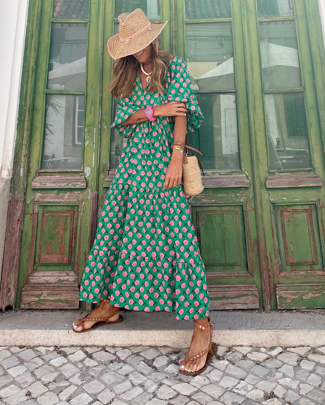 Fleur™ — Luchtige Boho Maxijurk met Zomerse Flair