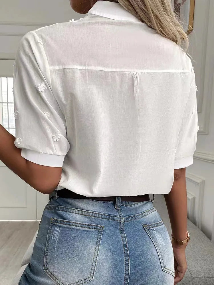 Camille™ — Mila Blouse met Elegante Broderie