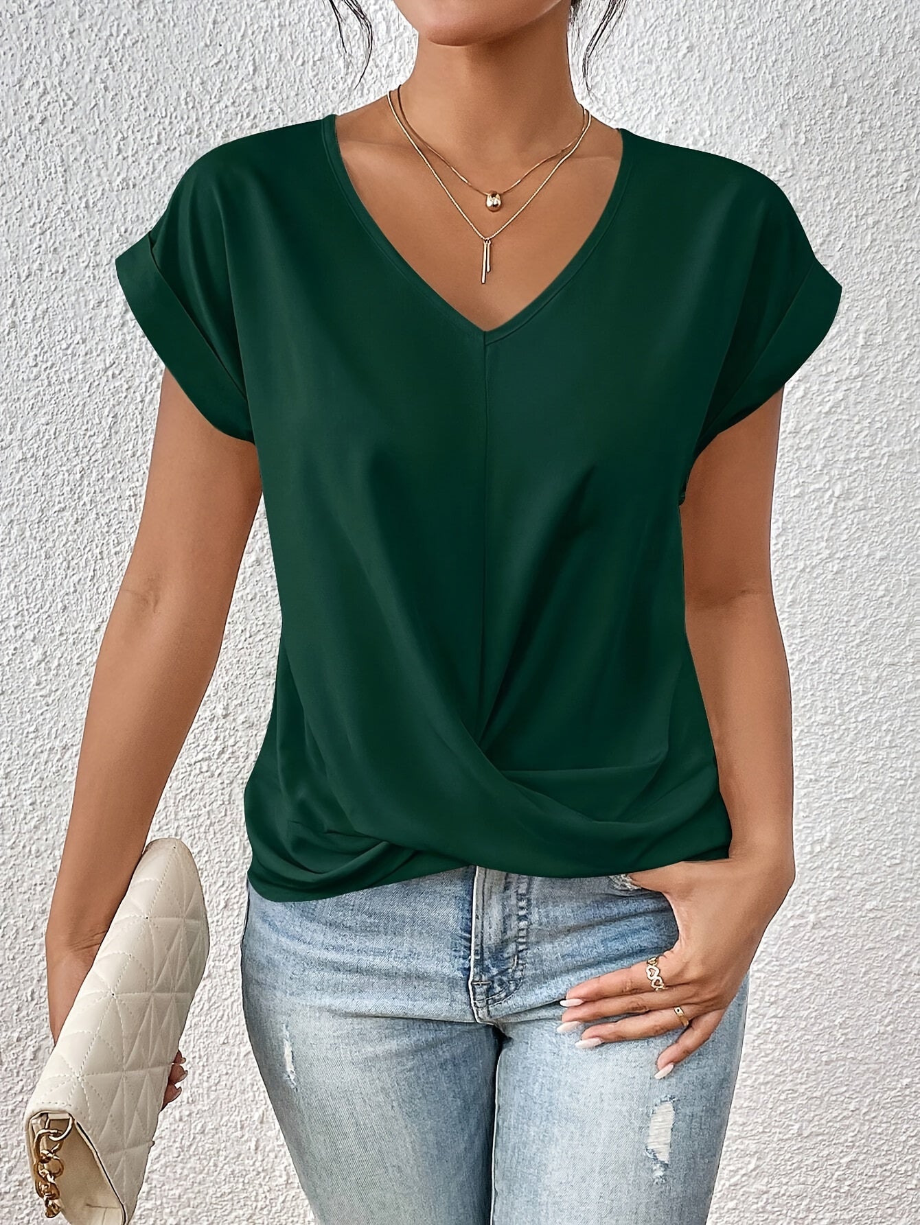 Cleo™ — Casual T-shirt met V-hals