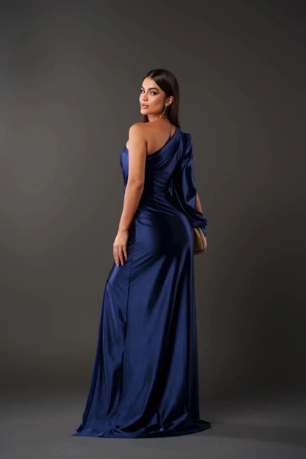 Valeria™ — Satijnen One-Shoulder Jurk