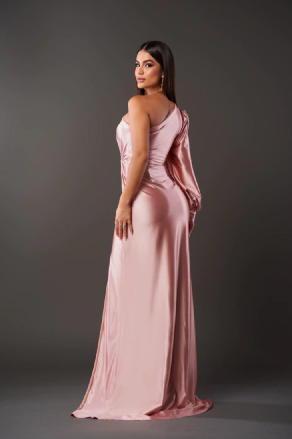 Valeria™ — Satijnen One-Shoulder Jurk