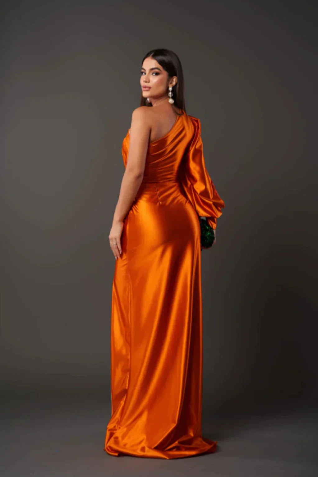 Valeria™ — Satijnen One-Shoulder Jurk