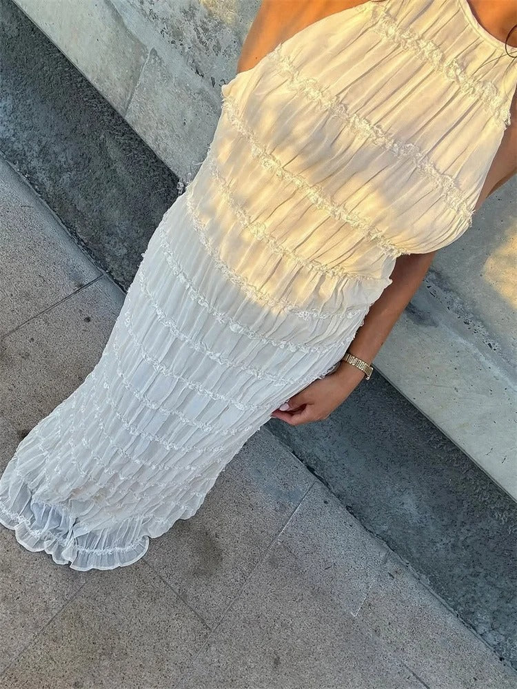 Monique™ — Elegante Halterjurk met Open Rug