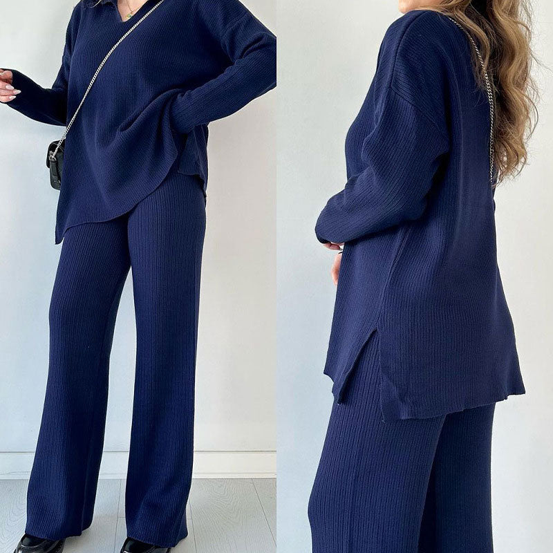 Amalia™ — Elegant Set met V-hals en Side Split