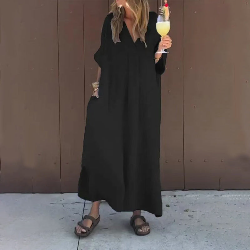 Arantxa - Maxi Abito Elegante Con Scollo A V