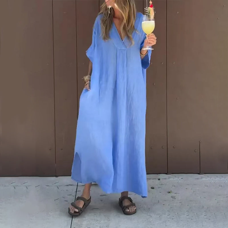 Arantxa - Maxi Abito Elegante Con Scollo A V