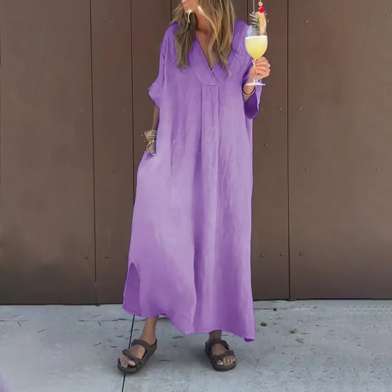 Arantxa - Maxi Abito Elegante Con Scollo A V